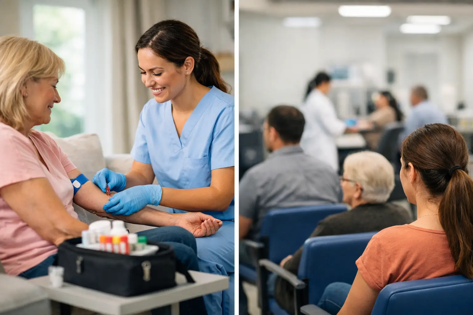 Mobile Phlebotomist Versus Laboratory Waits